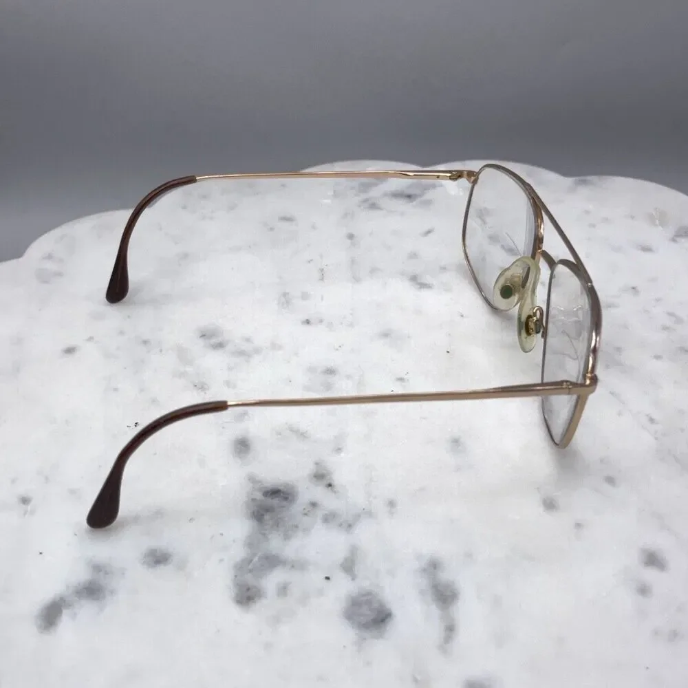 Vintage Marcolin MOD 6355 COL GEP Gold Aviator Eyeglasses Frames Only 56-17-145